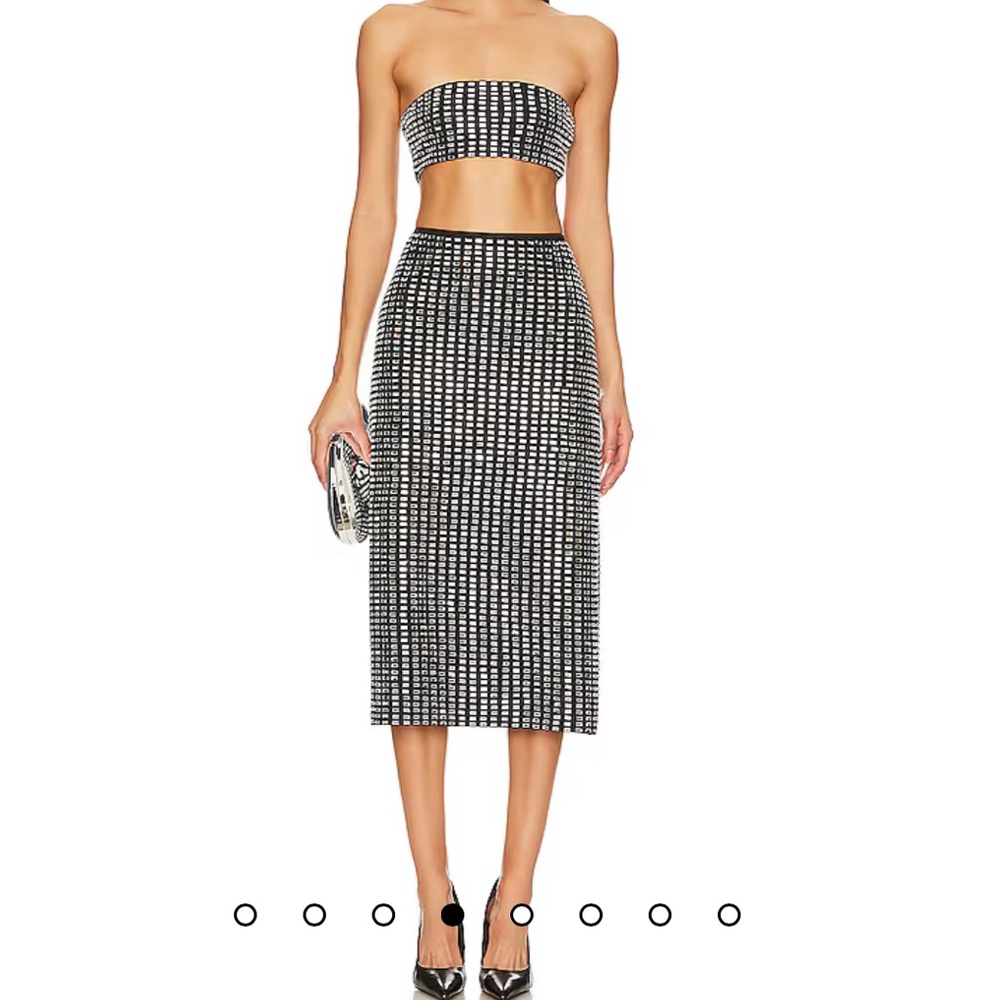 REVOLVE - WeWoreWhat Geo Crystal Bandeau Top & Skirt Set - NWT